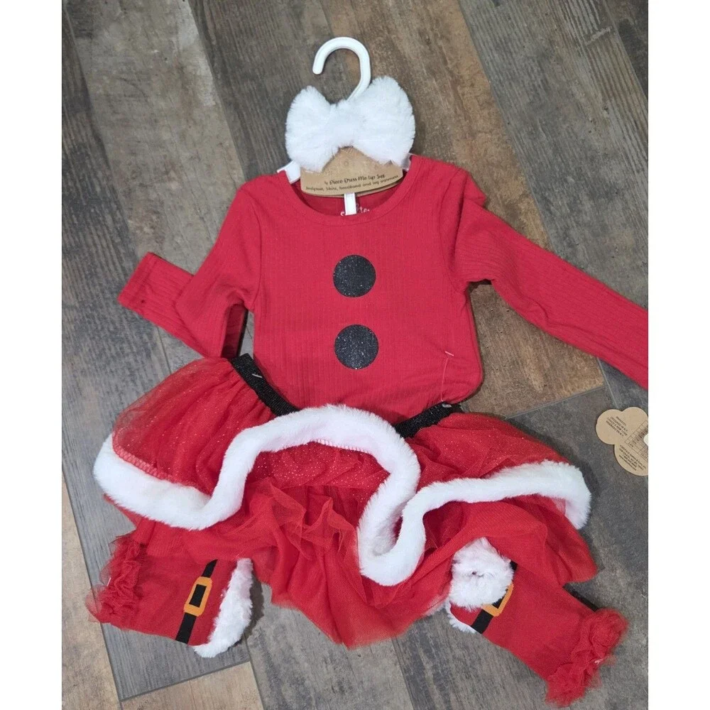 Santa Baby essentials 4PC Christmas outfit--18 months-NWT B10
